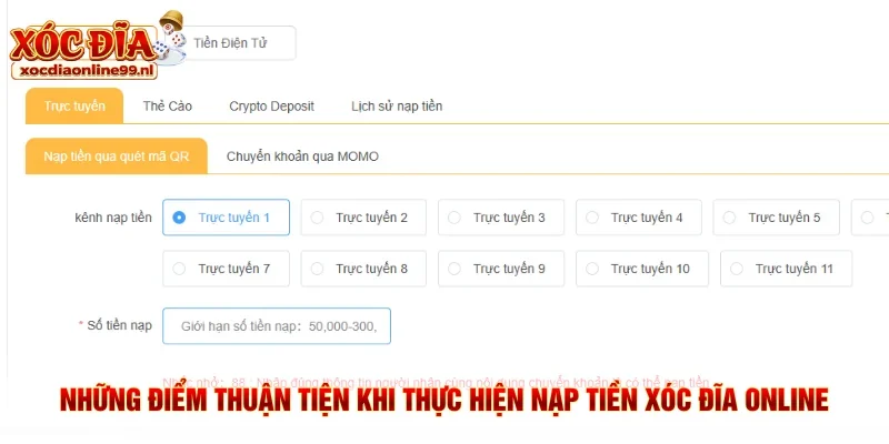 Những điểm thuận tiện khi thực hiện nạp tiền xóc đĩa online